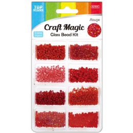 24 Bulk 45g Glass Beads Rouge