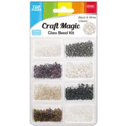 24 Bulk 45g Glass Beads Blk+wt