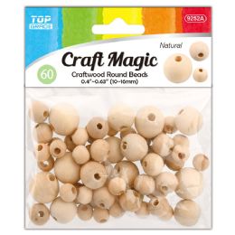 24 Bulk Natural Round Beads 60pc 10-16mm