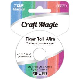 288 Bulk Tiger-tail wire silver 0.3mmx12m