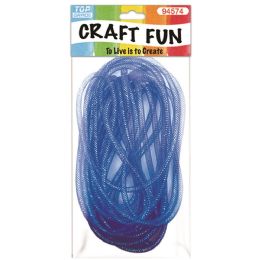 12 Bulk Mesh Waffle Ribbon Blue 33ft/8mm