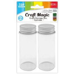 24 Bulk Mini Glass Container 2ct 3x8cm/36ml W/al Lid