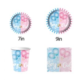 144 Bulk Papper Tableware Set 144s 7"/9" Plate Cup Napkin