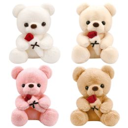 36 Bulk 18" Bear W/rose 1-Dsgn 36s White Irvory Nude Lt.brown