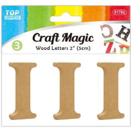 24 Bulk 3pc Wooden Letter "i" 5x4x1cm