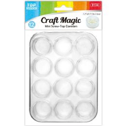 144 Bulk 12-Piece screw-top mini canisters 3x1.3cm