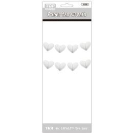24 Bulk 6pc Paper Fan Wreath 9.8-inchx5.9-inchh