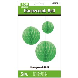 24 Bulk 3pc Honeycomb Ball 4-inch/6-inch/8-inch Lime