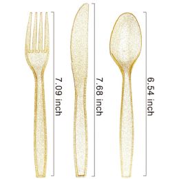 48 Bulk 24ct Glitter Cutlery 48s