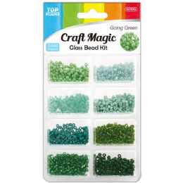 24 Bulk 45g Glass Beads Green
