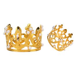 600 Bulk Gold mini tiara deco 5x3.7cm