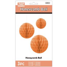 24 Bulk 3pc Honeycomb Ball 4-inch/6-inch/8-inch Orange