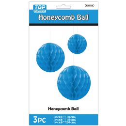 24 Bulk 3pc Honeycomb Ball 4-inch/6-inch/8-inch Sky Blue