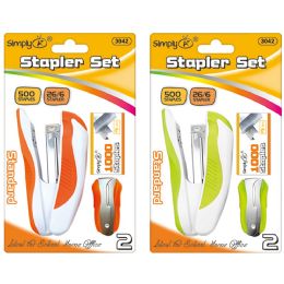 24 Bulk Standard Stapler Set W/remover+1000ct Staplers