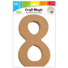 12 Bulk Wooden Number "8" 13x12x1.2cm