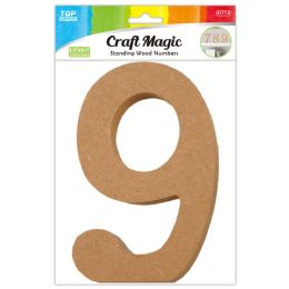 12 Bulk Wooden Number "9" 13x12x1.2cm