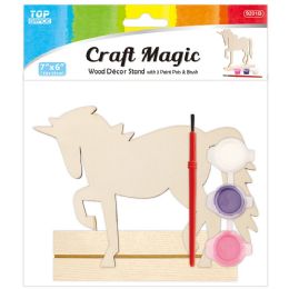 24 Bulk Wood Standing Unicorn W/paint 18x15cm