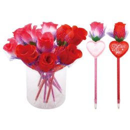 24 Bulk V-Day Pen W/rose