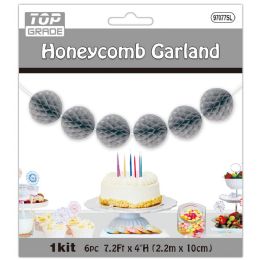 12 Bulk #97077sl Honeycomb Garland 7.2ft/6ct Silver