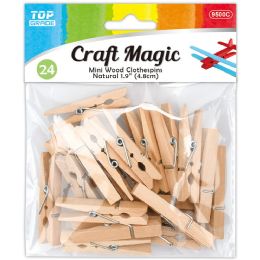 480 Bulk 24-Piece 4.8cm clothespins Natural