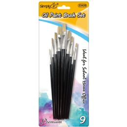 24 Bulk 9pc Oil Paint Brush Set
