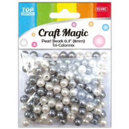 600 Bulk 8mm 35g plastic pearls smoke gray white