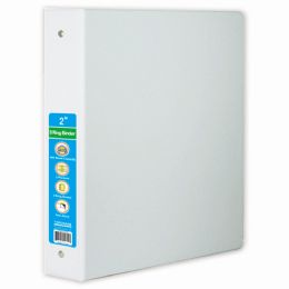 12 Bulk 2" Hard Cover Binder White 12s 3-Ring W/pocket
