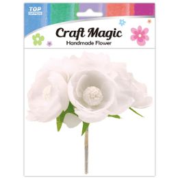 480 Bulk 6-Piece satin flower White 4.5cm