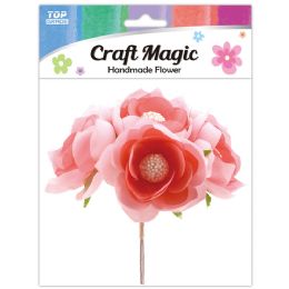 480 Bulk 6-Piece satin flower Peach 4.5cm