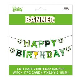 24 Bulk B'day Banner Soccer 12*15cm