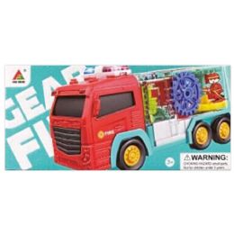 12 Bulk Transparent Gear Fire Engine 20.5x8x8cm
