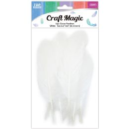 24 Bulk Goose Feather White 12ct 16-22cm