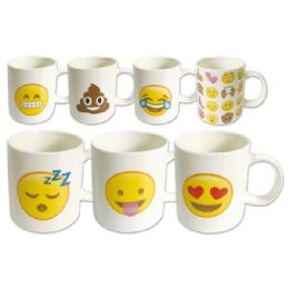 48 Bulk Ceramic Mug Emoji 12oz/48s