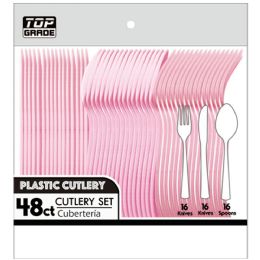 48 Bulk 48ct Cutlery Pink 48s
