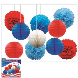 48 Bulk July 4th Honeycomb Ball Set