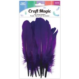 24 Bulk Goose Feather Purple 12ct 16-22cm