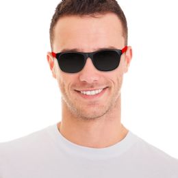 96 Bulk Neon Red Retro Sunglasses