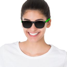 96 Bulk Neon Green Retro Sunglasses