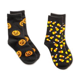 62 Bulk Pumpkin & Candy Corn Socks 2's