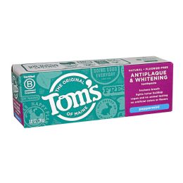 36 Bulk Tom's Of Maine Peppermint Antiplaque & Whitening FluoridE-Free Toothpaste 1 oz