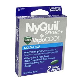 60 Bulk Travel Size Nyquil Severe + Vapocool Cold Flu Relief - Box Of 2