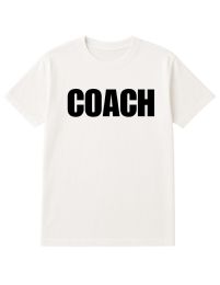 6 Bulk White Coach T-Shirt Size S, Cotton Blend Printed In Usa For Sports, Teams & Athletic Staff