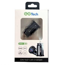 24 Bulk Eg Tech 20w Fast Car Charger With Dual UsB-A & UsB-C Ports