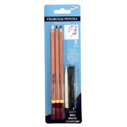 48 Bulk Pro Art 4 Piece Charcoal Pencil Set