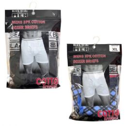 6 Bulk Black Bear For Men 3 Pack Cotton Boxer Briefs In Xl In Assorted Colors