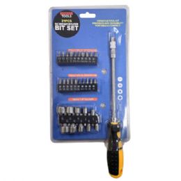 12 Bulk 31 Piece Ratcheting Screwdriver Bits & Socket Set
