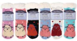 72 Bulk Kid's Fluffy Sheep Sherpa Socks