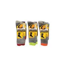 96 Bulk Men's Grey Marl Knit Thermal Work Socks