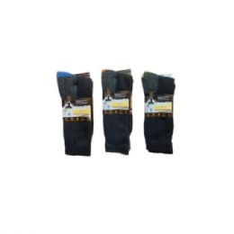 48 Bulk Men's Black Thermal Work Socks