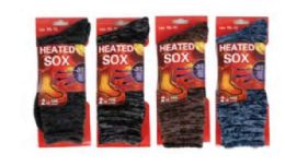72 Bulk Men's Marled Knit Heated Socks